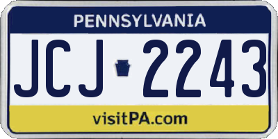 PA license plate JCJ2243