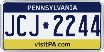 PA license plate JCJ2244