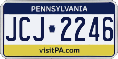 PA license plate JCJ2246