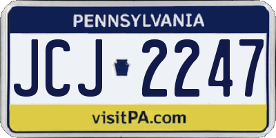 PA license plate JCJ2247
