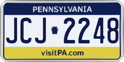 PA license plate JCJ2248