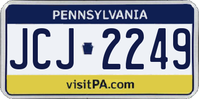 PA license plate JCJ2249