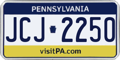 PA license plate JCJ2250