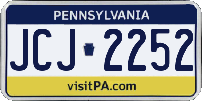 PA license plate JCJ2252