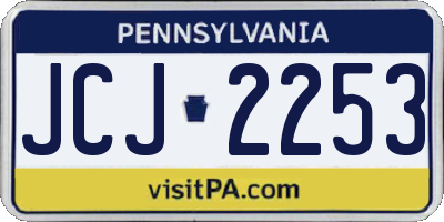 PA license plate JCJ2253