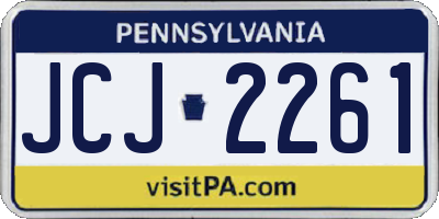 PA license plate JCJ2261