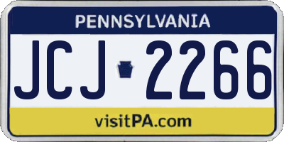 PA license plate JCJ2266