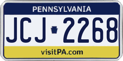 PA license plate JCJ2268