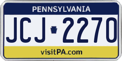 PA license plate JCJ2270