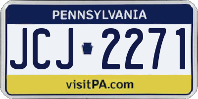 PA license plate JCJ2271