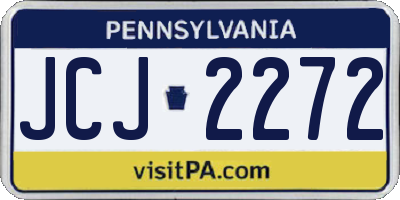 PA license plate JCJ2272