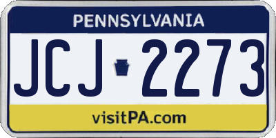 PA license plate JCJ2273