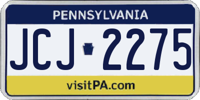 PA license plate JCJ2275