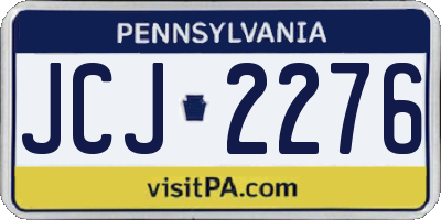 PA license plate JCJ2276