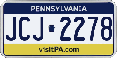 PA license plate JCJ2278