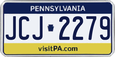 PA license plate JCJ2279