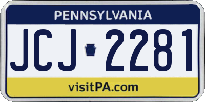 PA license plate JCJ2281
