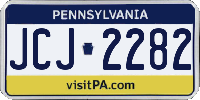 PA license plate JCJ2282