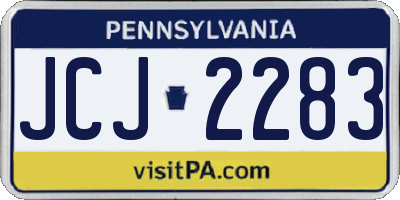 PA license plate JCJ2283