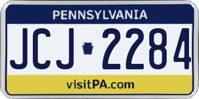 PA license plate JCJ2284