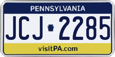 PA license plate JCJ2285