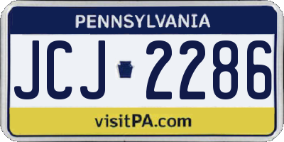 PA license plate JCJ2286