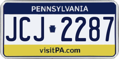 PA license plate JCJ2287