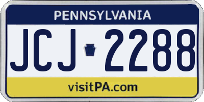 PA license plate JCJ2288