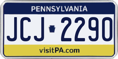 PA license plate JCJ2290