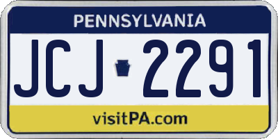 PA license plate JCJ2291