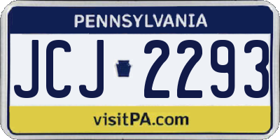 PA license plate JCJ2293