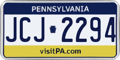 PA license plate JCJ2294