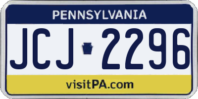 PA license plate JCJ2296