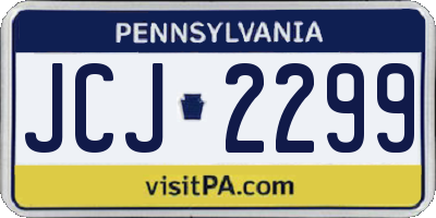 PA license plate JCJ2299
