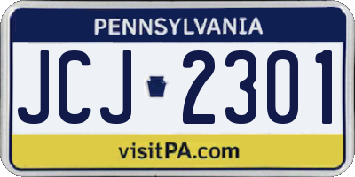 PA license plate JCJ2301