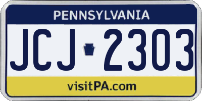 PA license plate JCJ2303