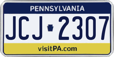 PA license plate JCJ2307