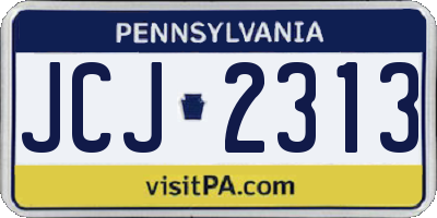 PA license plate JCJ2313