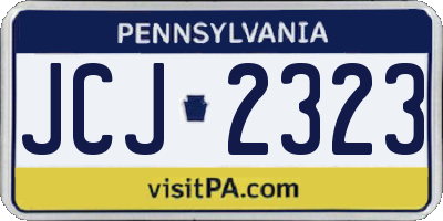 PA license plate JCJ2323