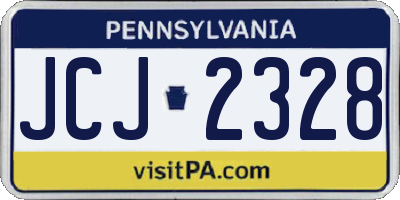PA license plate JCJ2328