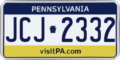 PA license plate JCJ2332