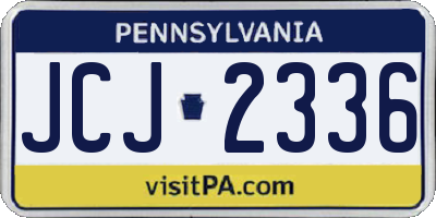PA license plate JCJ2336