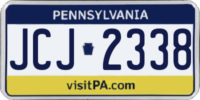 PA license plate JCJ2338