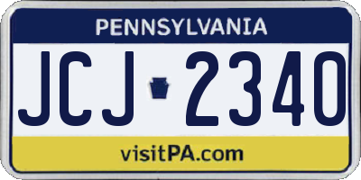 PA license plate JCJ2340
