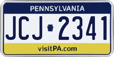 PA license plate JCJ2341