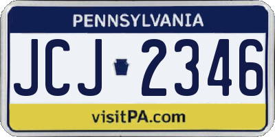 PA license plate JCJ2346