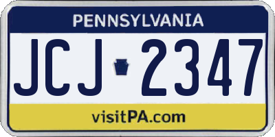 PA license plate JCJ2347