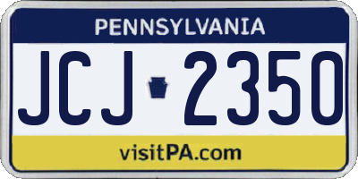 PA license plate JCJ2350