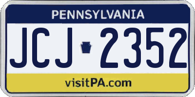 PA license plate JCJ2352