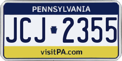 PA license plate JCJ2355